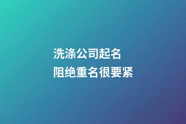洗涤公司起名 阻绝重名很要紧-第1张-公司起名-玄机派